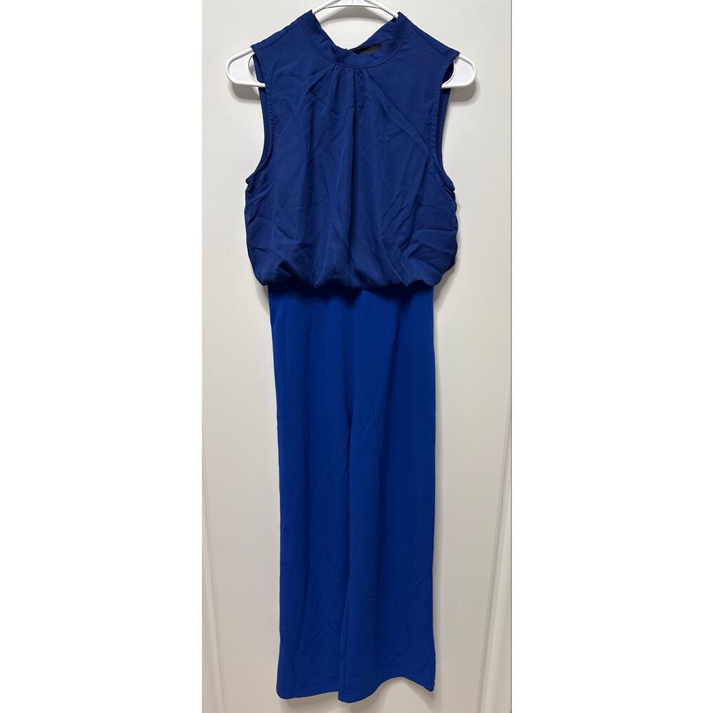 Allegra K XS blue royal jumpsuit NWT professional business sleeveless classy